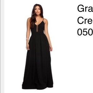 Windsor Black Spaghetti Strap Prom Gown